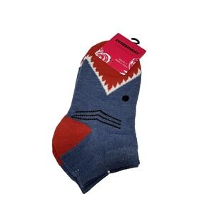 1 pair everbright womens shark ankle socks size 9-11